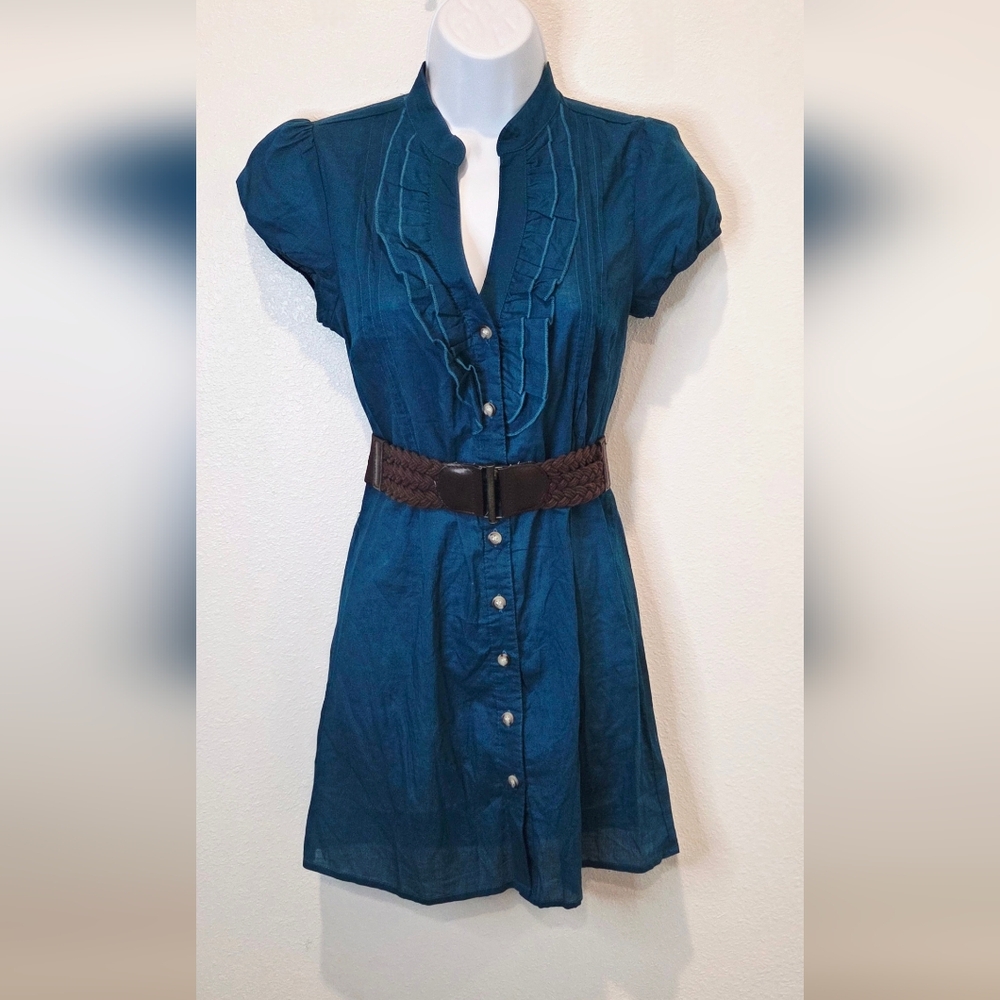 Speechless Teal Ruffled Dress- Size S